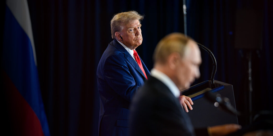 Former US Ambassador Daniel Fried: Only Pressure on Russia Can Break Peace Deadlock 1 President Donald Trump and Russian president Vladimir Putin participate in a joint press conference after their meeting at the Arctic Warrior Event Center at Joint Base Elmendorf Richardson in Anchorage, Alaska, Friday, August 15, 2025. (Official White House Photo by Daniel Torok)